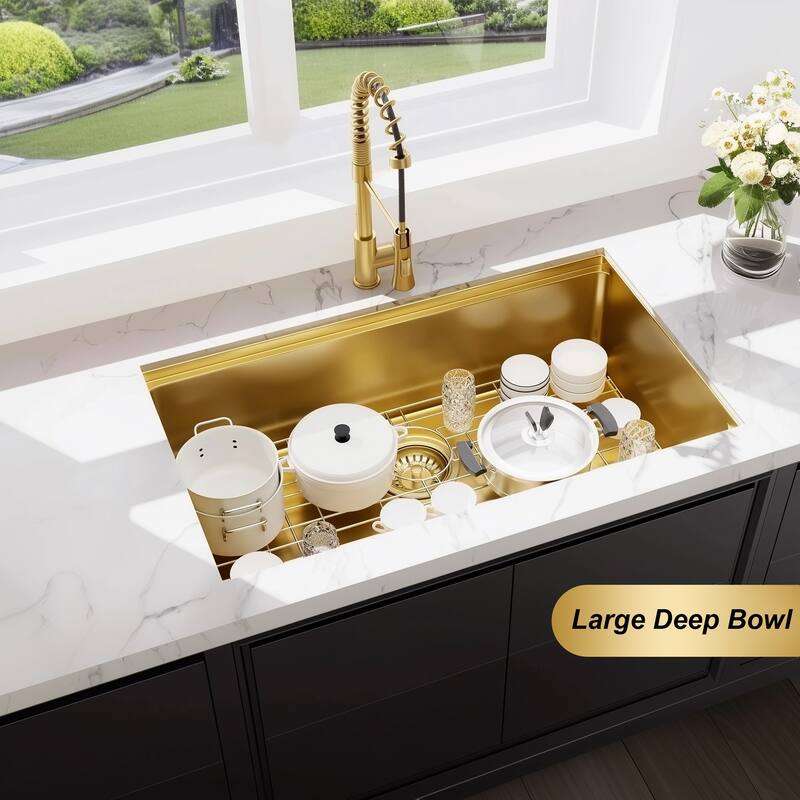Undermount Workstation Kitchen Sink Single Bowl Sink with Accessories