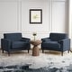 preview thumbnail 8 of 51, Modern Upholstered Corduroy Accent Chair With Arms Pillows NAVY 2 SET