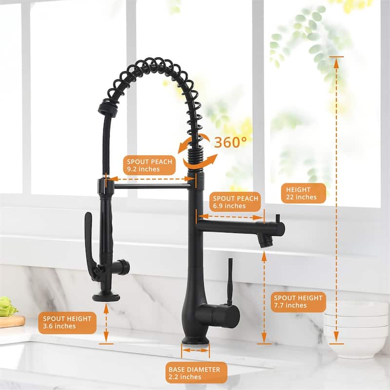Single Handle Kitchen Faucet with Pull Down Sprayer