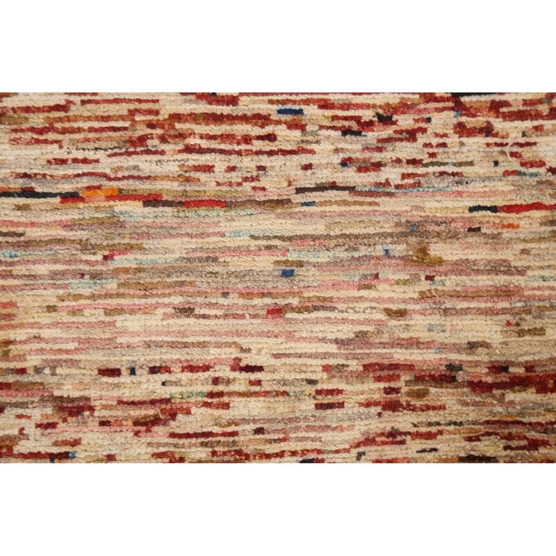Contemporary Gabbeh Kashkoli Oriental Wool Area Rug Handmade Carpet - 2'7" x 4'0"