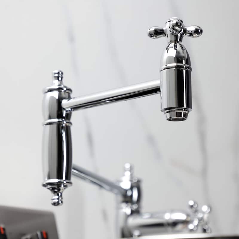 Kingston Brass Restoration Two-Handle 1-Hole Deck Mount Pot Filler Faucet