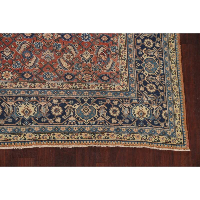 Pre-1900 Vegetable Dye Sultanabad Persian Wool Area Rug Hand-knotted - 9'3" x 12'5"