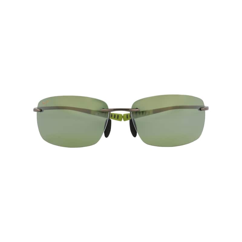 Maui Jim Shield-Frame Titanium Sunglasses - Gunmetal Gunmetal Green - Grey - Green Lens
