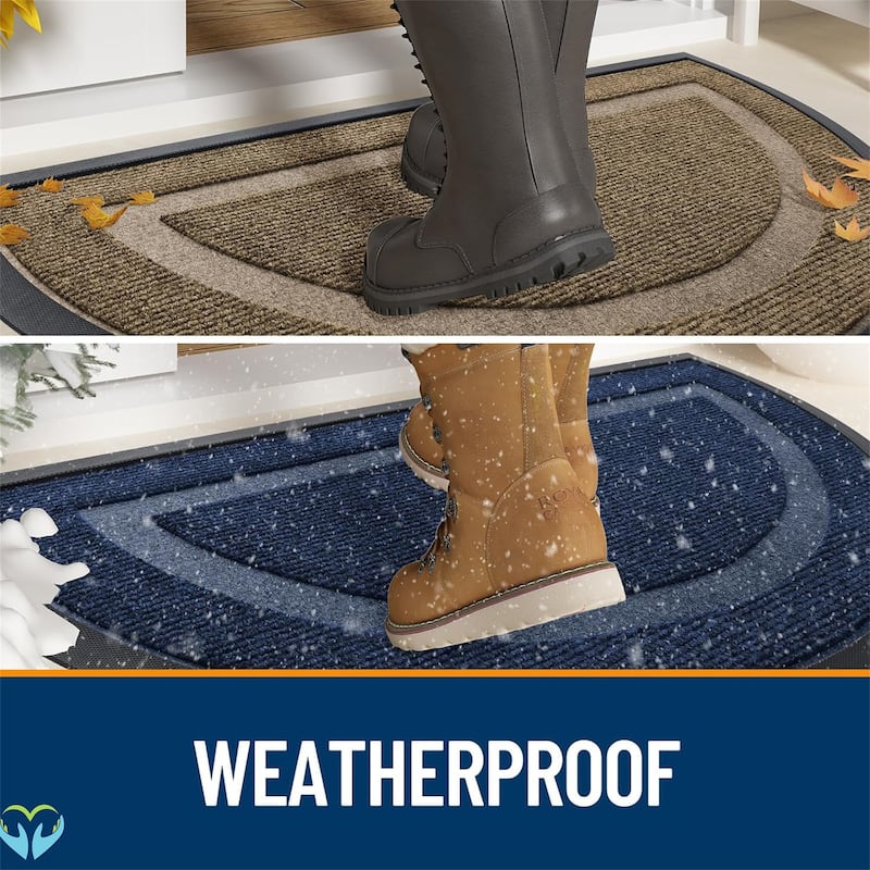 2 pack-Half Circle Door Mat Indoor Outdoor Entrance Welcome