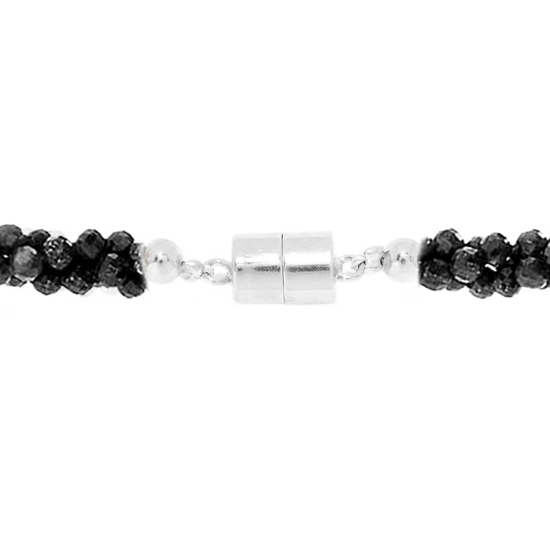 925 Sterling Silver multi gemstone Beaded Necklace