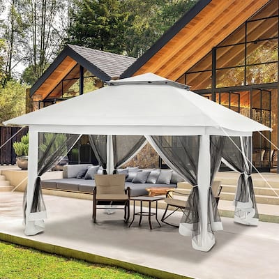 AVAWING 12x12 ft White Pop-up Canopy Party Tent with Sidewalls