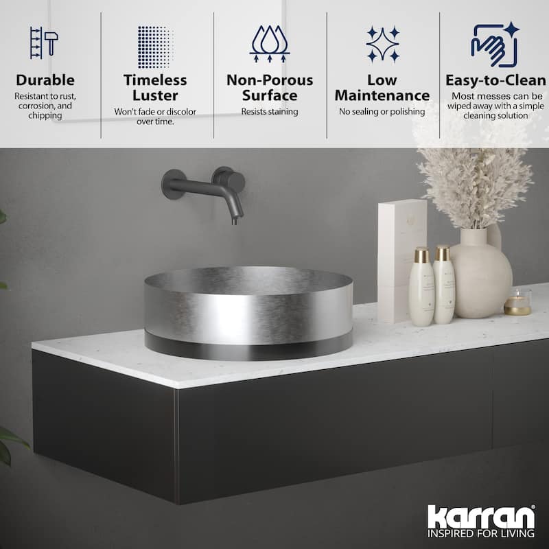 Karran Cinox Stainless Steel Round Vessel Sink