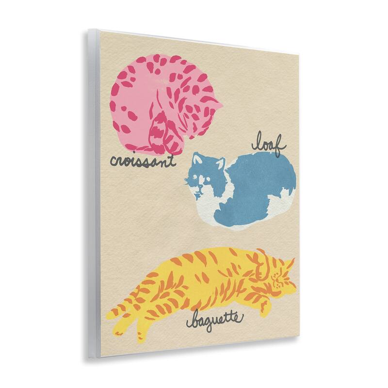 Stupell Funny Relaxing Cat Shapes Wall Plaque Art Design By June Erica Vess