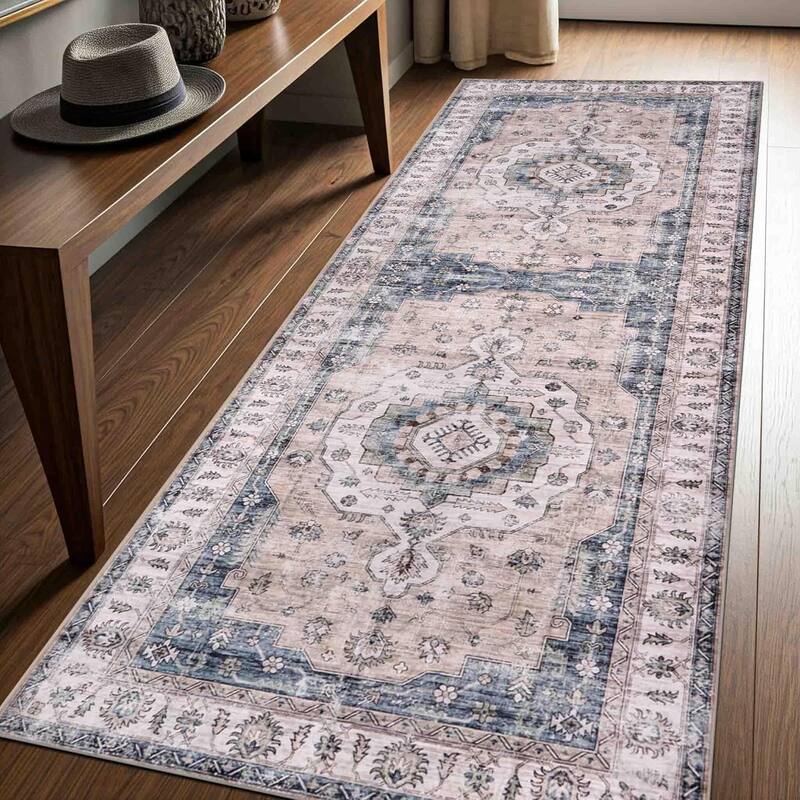 Delara Machine Washable Area Rug, Soft & Durable, Non-Slip Backing, Eco- Friendly GRS certified.
