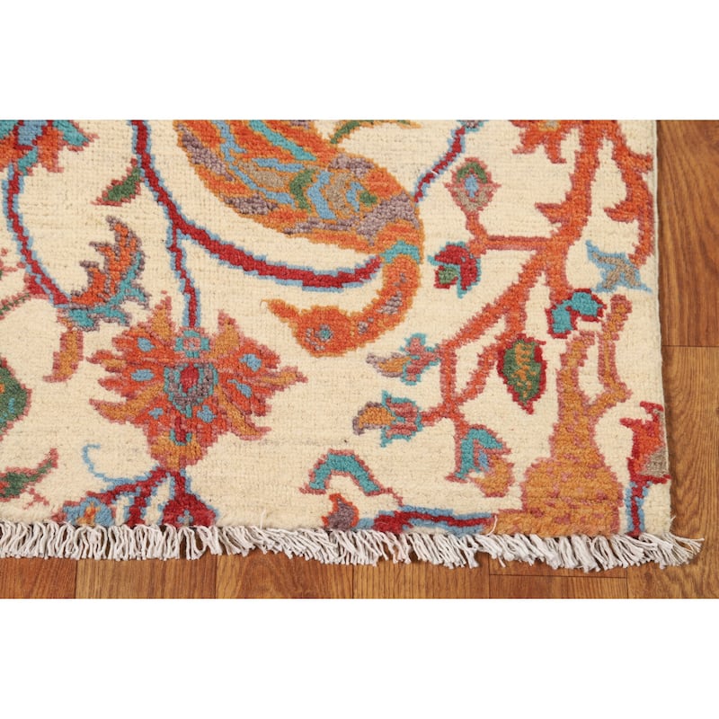 Hand Knotted Oriental 100% Wool Carpet Traditional All-Over Beige & Ivories Kazak Area Rug - 3' 0'' X 2' 0''