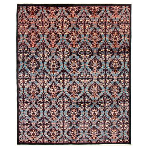 ECARPETGALLERY Hand-knotted 18 Of 20 Pak Finest Black Wool Rug - 7'10 x 9'10