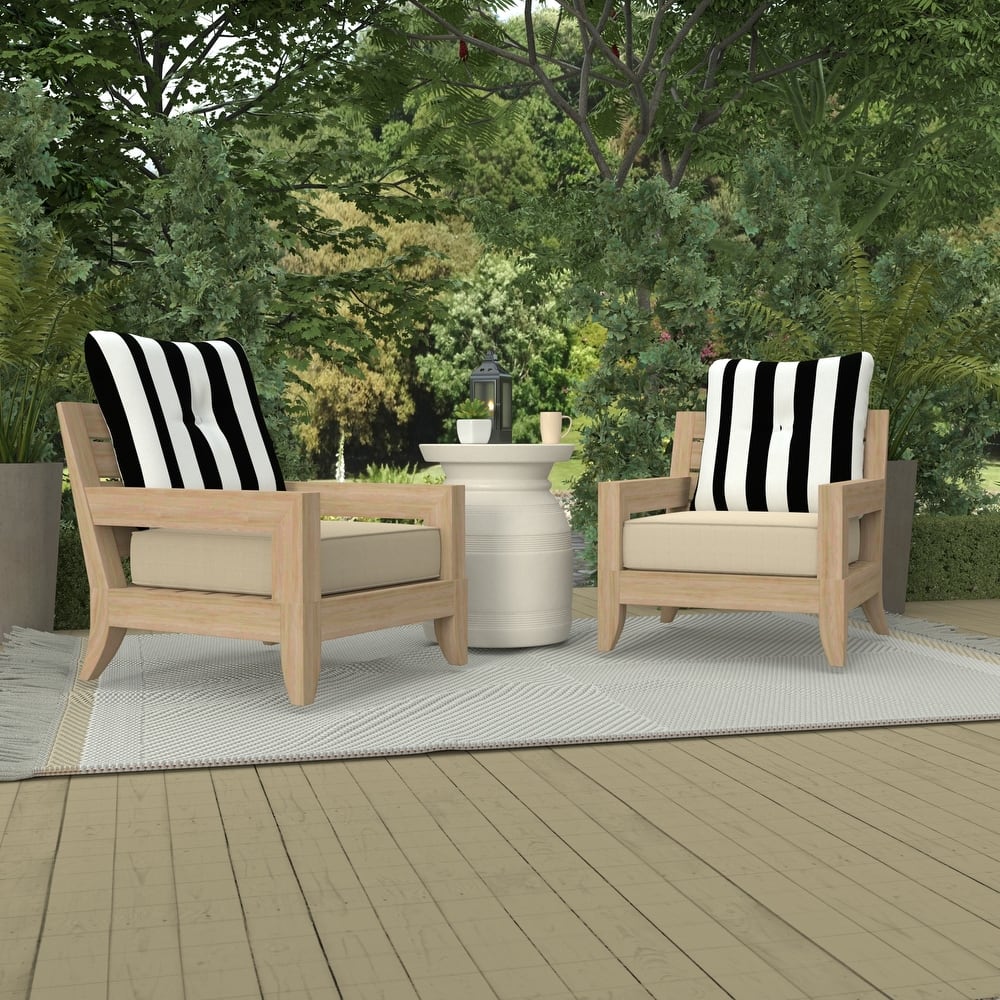 24" x 24" Tufted Outdoor Chair Back Cushion with Button - 23.5'' L x 24'' W x 7'' H