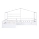 preview thumbnail 12 of 21, Twin Size House Platform Kids Bed Frame with Three Storage Drawers, White