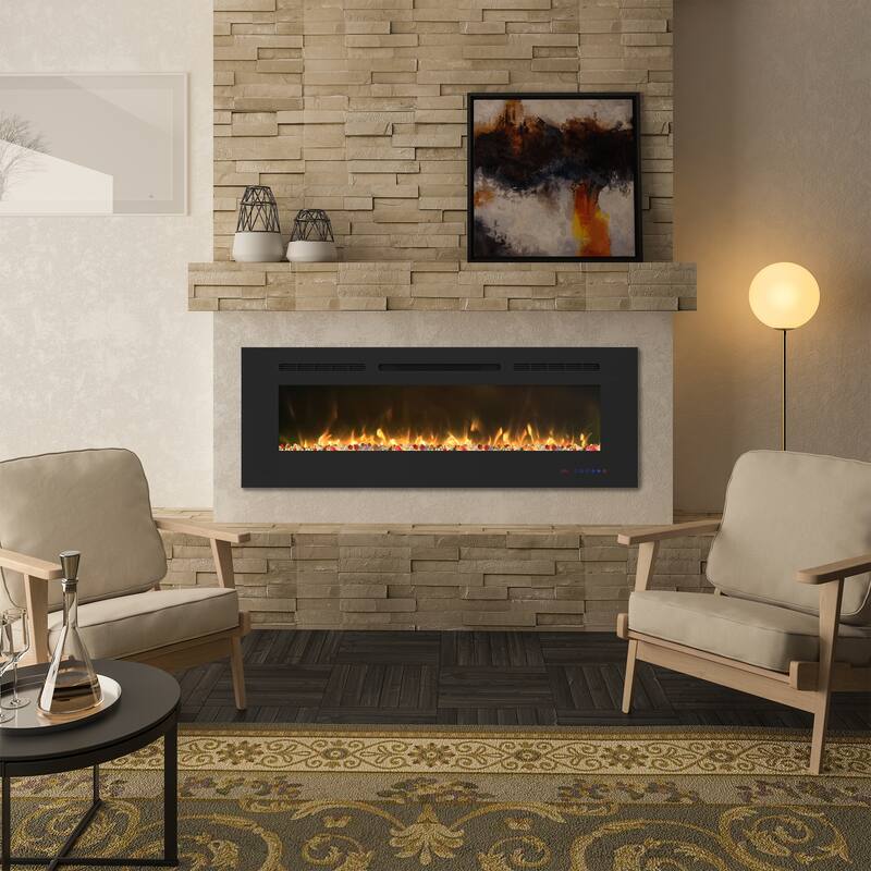 Clihome 50" Built-in and Wall-Mounted Electric Fireplace - 50 in.
