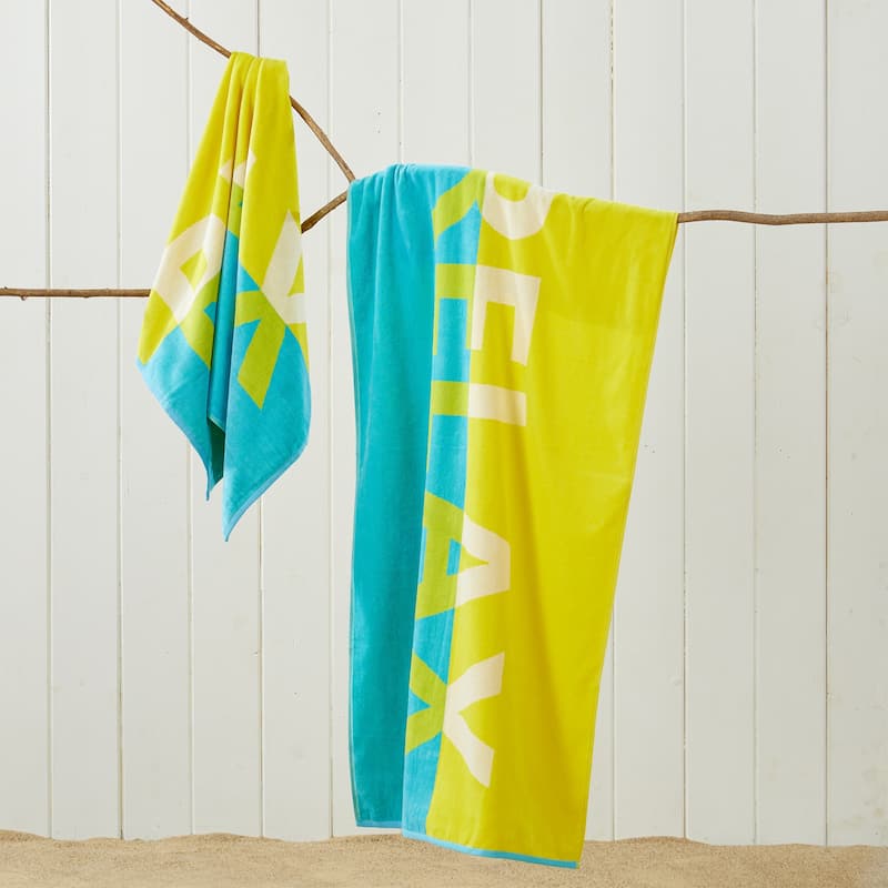 Linery & Co. 100% Cotton Jacquard 2 Pack Summer Beach Towels