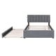 preview thumbnail 18 of 24, Eye-catching Design Teddy Fleece Upholstered Platform Bed with Twin Trundle, LED Light, Full Size