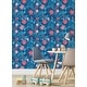 preview thumbnail 3 of 5, Disney Stitch Tropical Flowers Blue Peel and Stick Wallpaper - 216 x 20.50