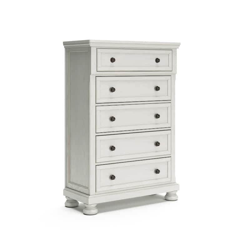 Signature Design by Ashley Robbinsdale Antique White Five Drawer Chest