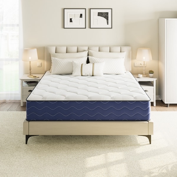slide 2 of 13, SweDrea 8/12 in. Firm Hybrid Mattress Cooling and Breathable with CertiPUR-US, SGS and OEKO-TEX