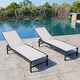 preview thumbnail 55 of 73, Outdoor All-Weather Patio Chaise Lounge Chairs Sun Lounger with Adjustable Backrest Earth - 2PC