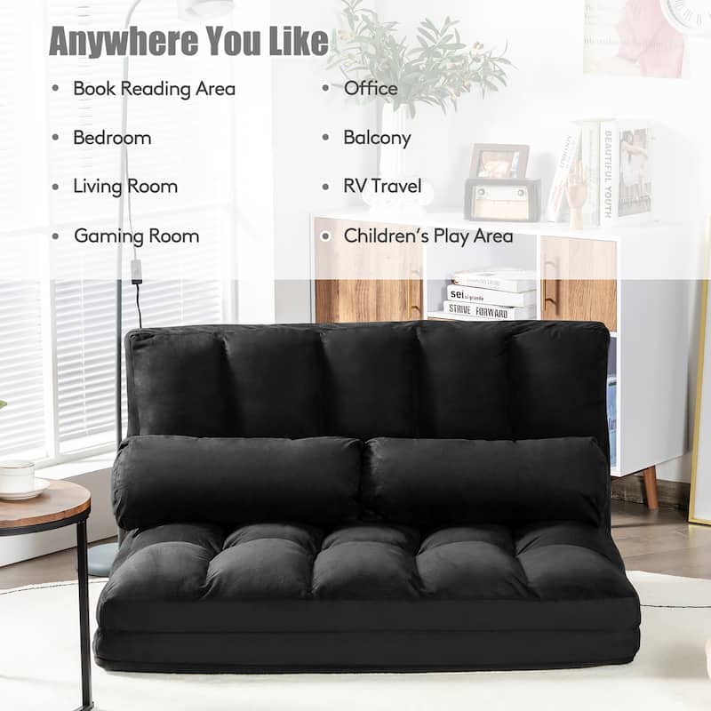 Costway Foldable Floor Sofa Bed 6-Position Adjustable Lounge Couch