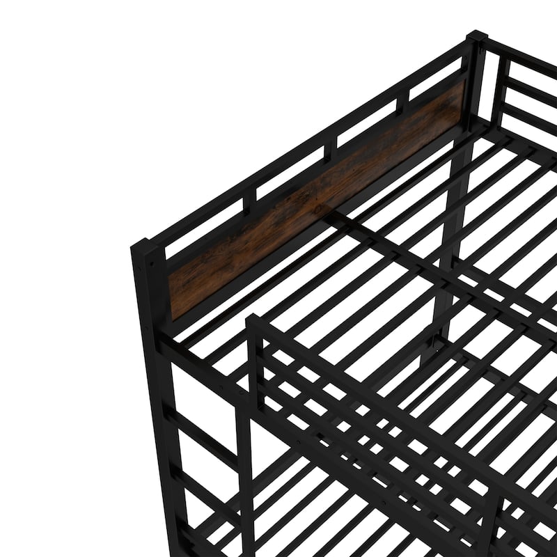Metal Separable Bunk Beds,Black+Vintage