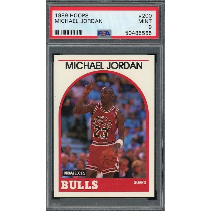 Michael Jordan 1989 Hoops Basketball Card #200 Graded PSA 9 MINT - 8'6" x 11'6"