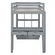 preview thumbnail 32 of 34, Twin Size Solid Wood Loft Bed with Shelves & LED Light