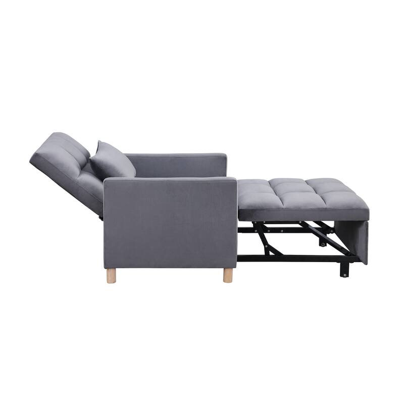 Convertible Sleeper Sofa Chair Bed, Adjustable Chair with Pillow, Multi-Functional Sleeper Chair