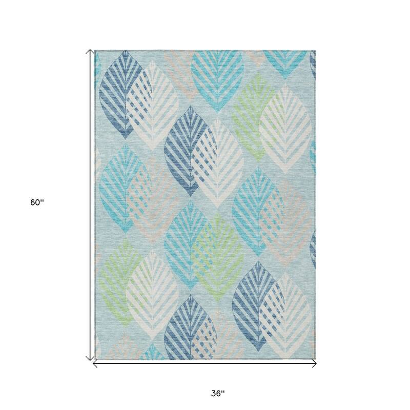 HomeRoots Floral Transitional Rectangle Outdoor Rug