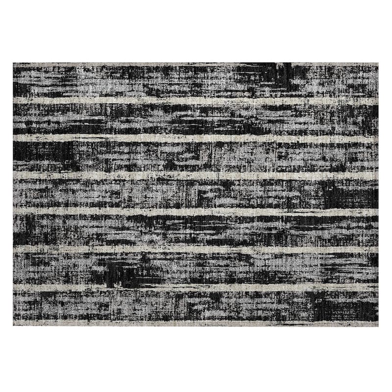 Machine Washable Indoor/ Outdoor Chantille Stripe Ombre Rug