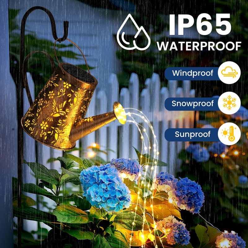 Solar Powered Single Watering Can Light, Weatherproof Outdoor Garden Decor - 1 Pack