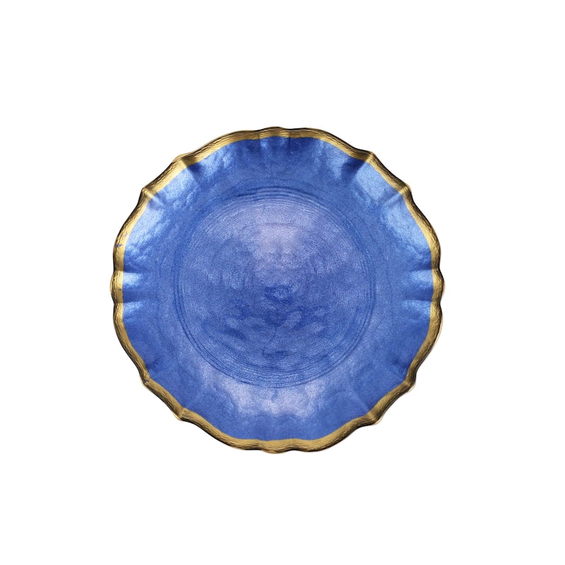 viva by VIETRI Baroque Glass Cobalt Cocktail Plate