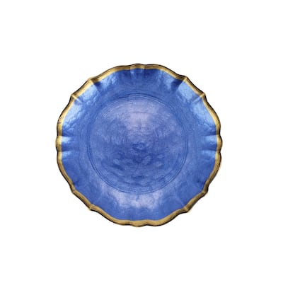 viva by VIETRI Baroque Glass Cobalt Cocktail Plate