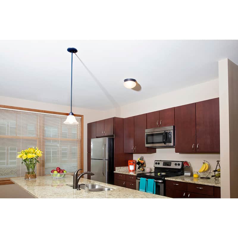Millbridge Oil Rubbed Bronze Dimmable 1-Light Flush Mount Ceiling Light