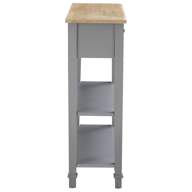 HOMCOM Modern Style Sofa Console Entry Hallway Table with Drawer and Shelves