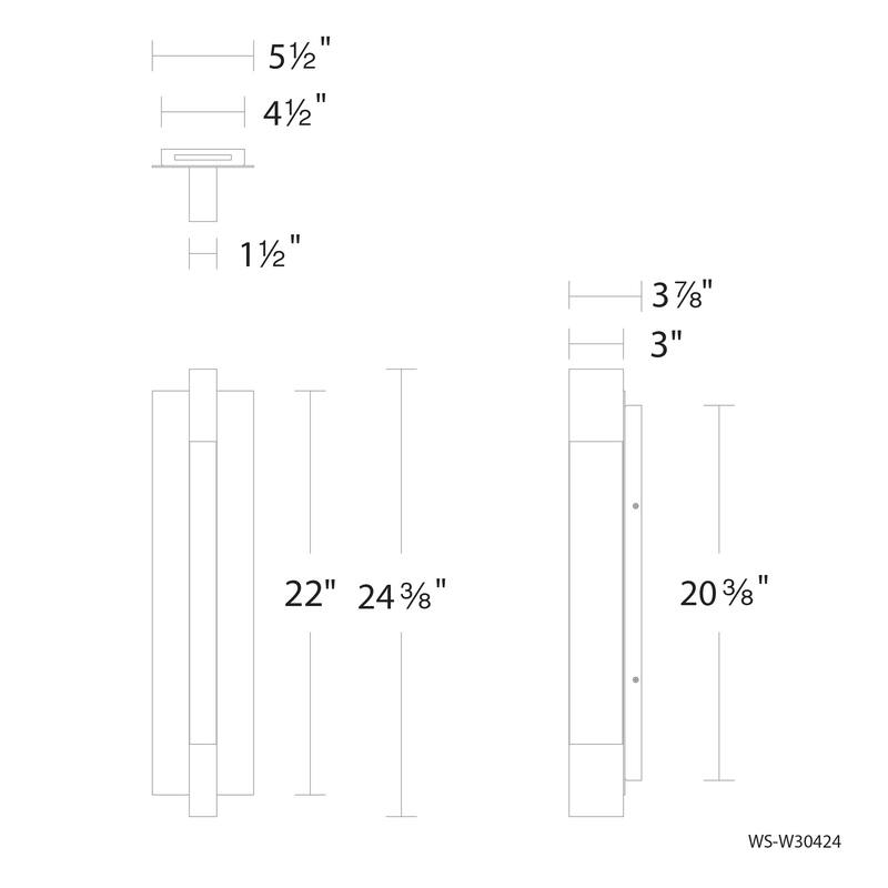 Heliograph 18in LED Outdoor Wall Light 2700K in Black