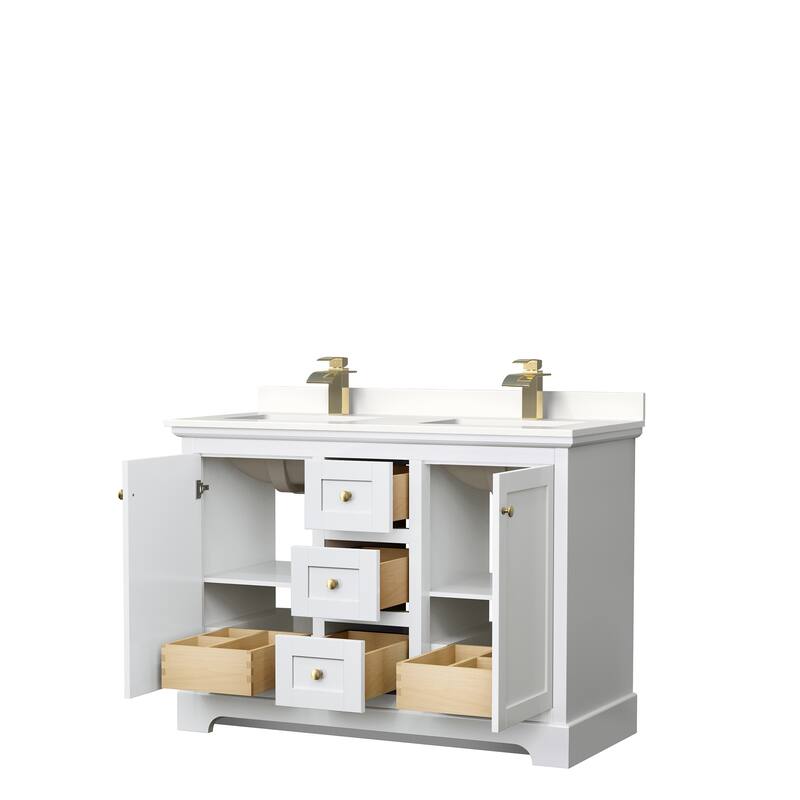 Avery 48-inch Double Vanity, Quartz Top
