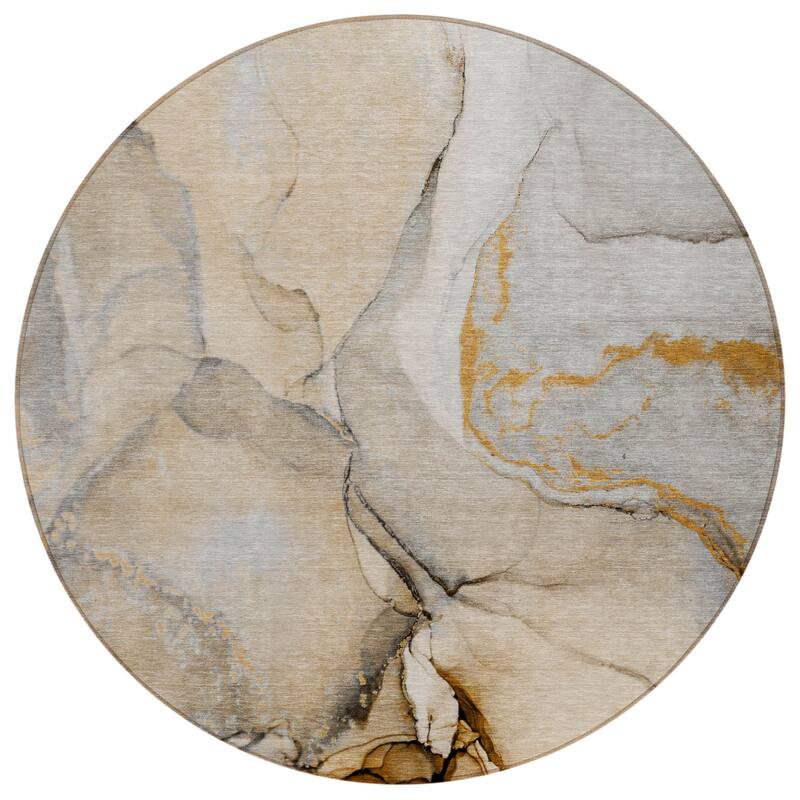 Elfi Modern Art-Inspired Weather Resistant Versatile Elegance Round Outdoor Rug - 8' Round