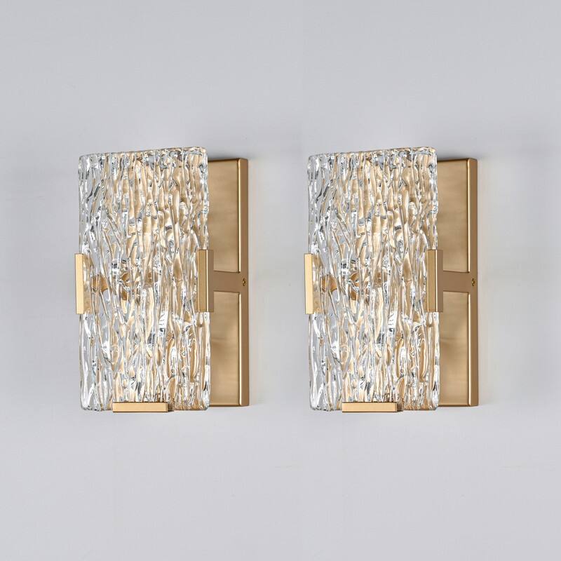 KAWOTI Glam 1- Light Wall Sconce with Textured Glass Shade