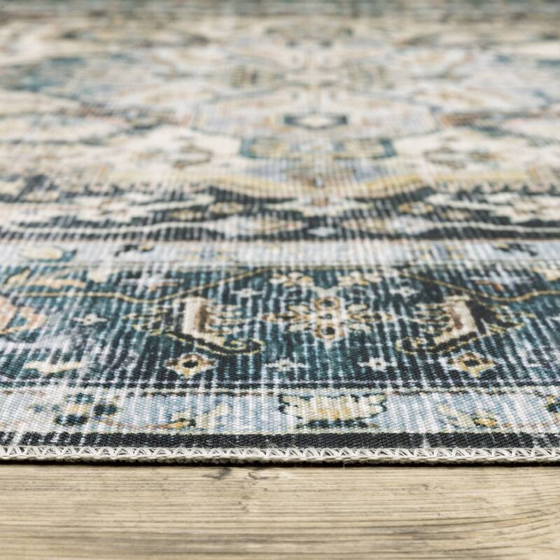 Vista Home Clarissa Washable Center Medallion Indoor Area Rug