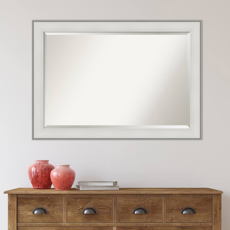 Beveled Wall Mirror - Imperial Pewter Black Frame