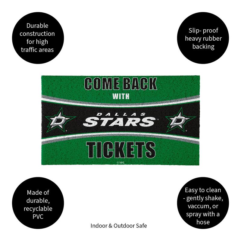 Columbus Blue Jackets 28 in. x 16 in. PVC "Come Back With Tickets" Trapper Door Mat