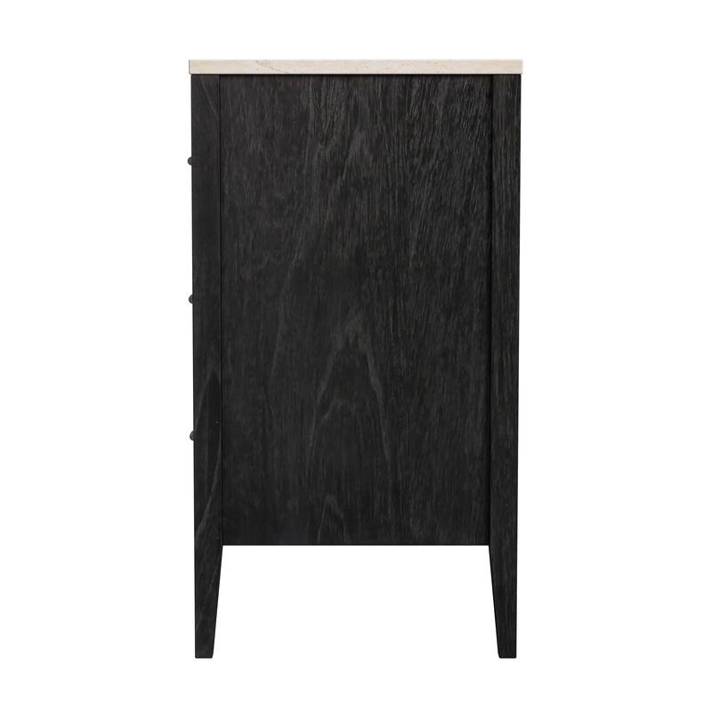 Mayfair Wood and Marble 3-Drawer Chest