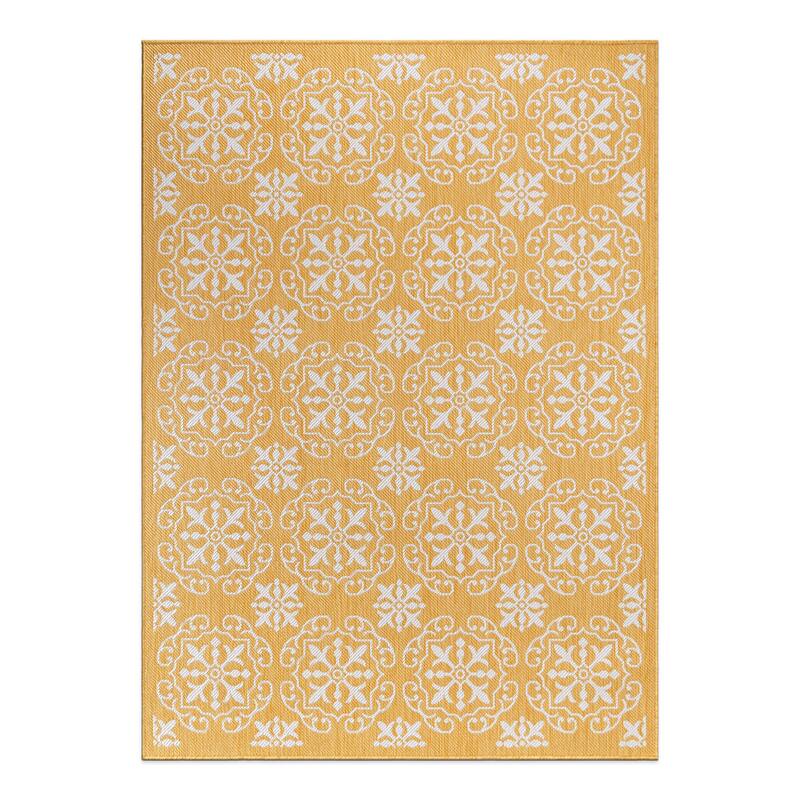World Rug Gallery Transitional Geometric Textured Flat Weave Indoor/Outdoor Area Rug