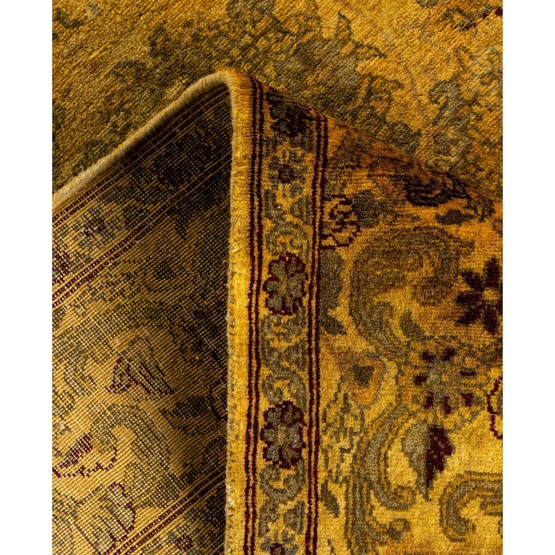 Overdyed One-of-a-Kind Hand-Knotted Area Rug - Yellow - 4' 2" x 6' 3"