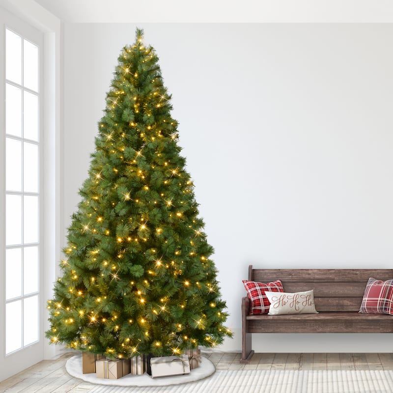 Puleo International 9' Pre-Lit Artificial Wyoming Pine Tree with Multi-Function LED Lights