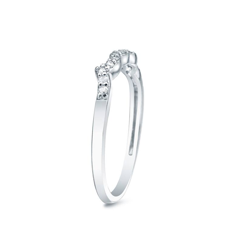 Auriya 1/7ctw Contour Diamond Wedding Band 14k Gold