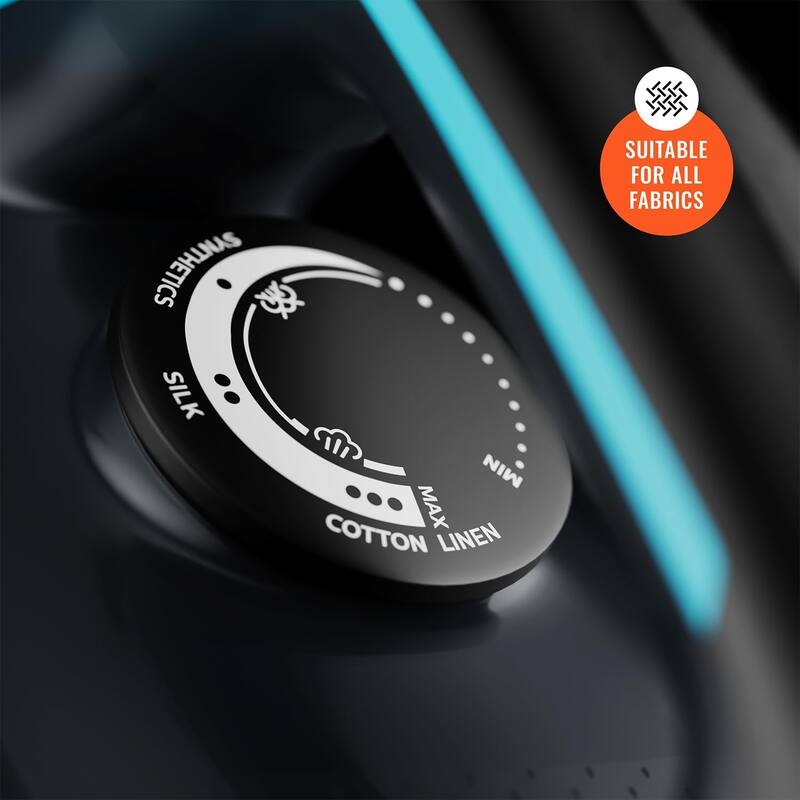 Pursteam SteamBurst+ 1750W Steam Iron, Ceramic Soleplate, Adjustable Steam, Powerful and Long-Lasting Steam for All Fabric