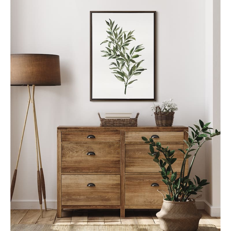 Kate and Laurel Sylvie Ruscus Framed Canvas by Patricia Shaw